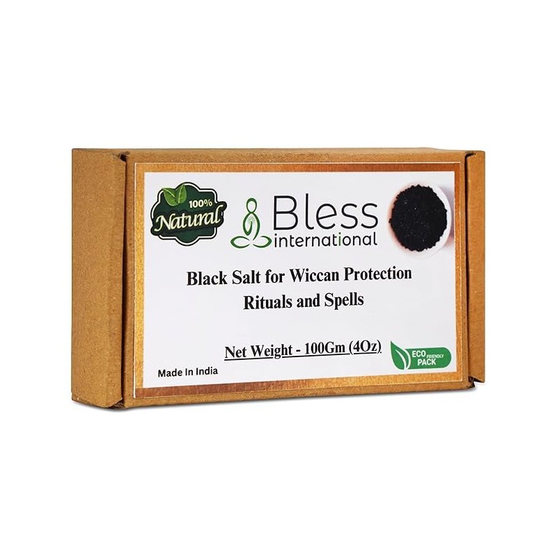 Bless International Black Salt for Wiccan Protection Rituals and Spells,