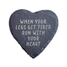 Slate Running Coaster - When Your Legs Get Tired Run With Your Heart - Running Gift - Gifts For Runners