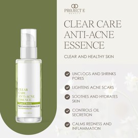 Project E Beauty Clear Care Anti Acne Essence | Skin Care Facial Anti Acne Pimple Gel Treatment 50ml