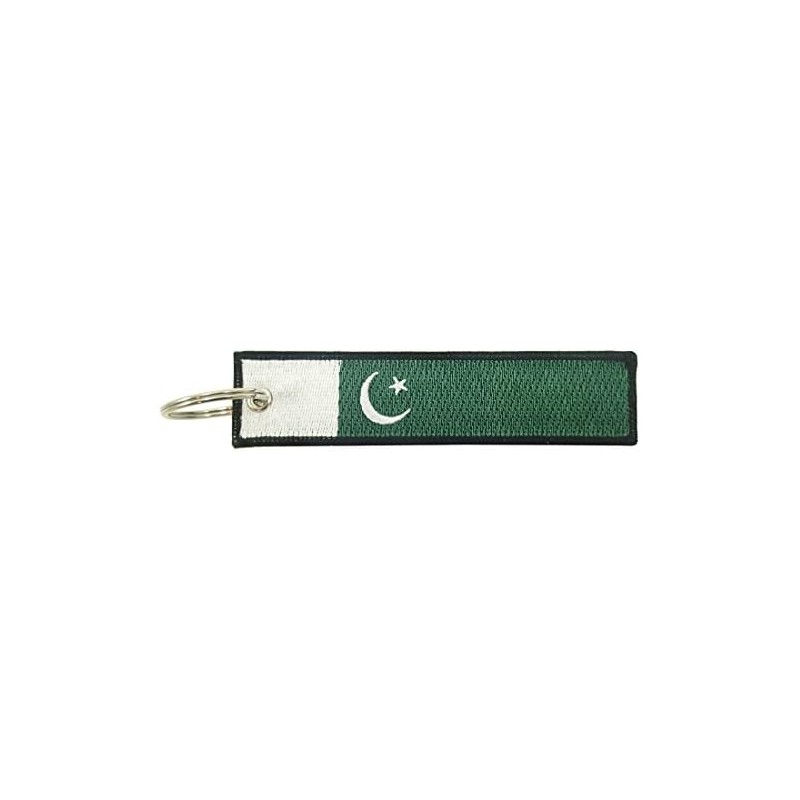 Llavero de la bandera de Pakistán, 100% bordado