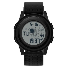 RORIOS Men's Casual Wrist Watch Simple Digital Wristwatch Multifunctional Electronic Watches Sport Waterproof Watch for Men Boy with Rubber Strap Black White