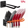 Double-Prong Wall-Mounted Garage Tool Hook for Shovels & Rakes, Black