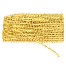 Gimp - Borde trenzado de 27 yardas, borde metálico dorado y plateado, funda para cortina, decoración de disfraces, costura, manualidades, estilo 3
