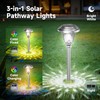 BEAU JARDIN 8 Pack Solar Pathway Lights Outdoor Stainless Steel