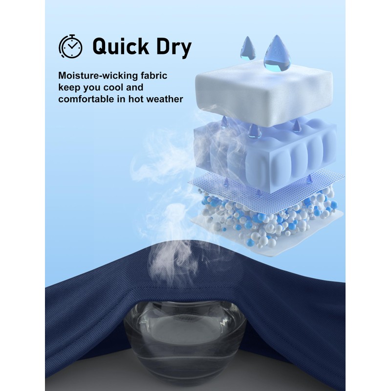 MAGCOMSEN Men's Polo Shirts Short Sleeve Collared Performance Dry Fit