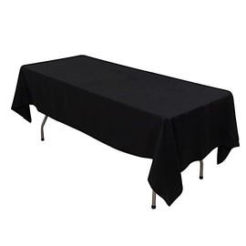 BalsaCircle 60-Inch x 102-Inch Black Premium Rectangular Cotton Wedding Tablecloth Table Linens Wedding Party Events Decorations