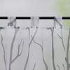 Heichkell Transparent Short Tab Top Voile Window Curtain with Tree
