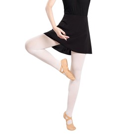 Dayrose Dance Skirts for Women, Ballet Wrap Skirt Women with Elastic Ties for Dance Practice, Skating, Black, Medium