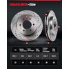GAIASURGE Rear Drilled and Slotted Brake Rotors and Ceramic Brake