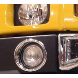 OC Parts Hummer H2 Chrome Fog Lamp Rims/Surrounds 2 Pc. Set - Fits 2003, 2004, 2005, 2006, 2007, 2008, 2009, 2010