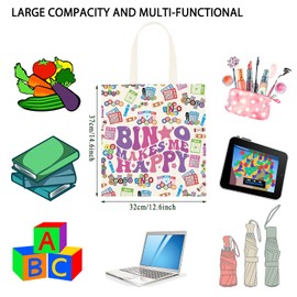 TSOTMO Funny Bingo Player Gift Bingo Makes Me Happy Tote Bag Bingo Lover Gift Bingo Game Gamble Gift (Bingo Makes tote)