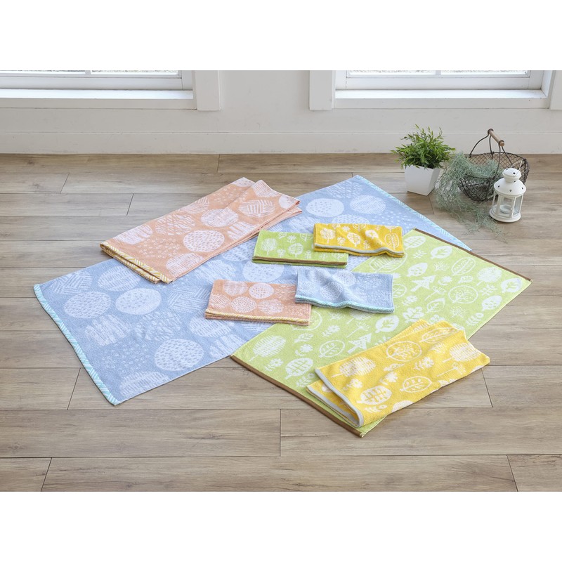 Kosugizen Jacquard Face Towels, Natural, 13.4 x 31.5 inches (34