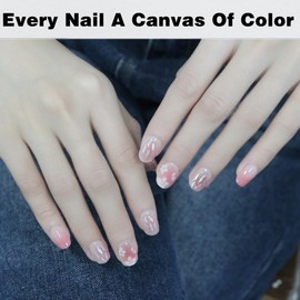 YiMistnnts Semi Cured Gel Nail Strips 20pcs Gel Nail Stickers UV Semi Cured Gel Nail Wraps for Home Nails DIY (Crushed Diamond Peach)