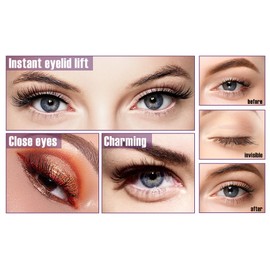 Salezon Eyelid Tape for Double Eyelid - Invisible Waterproof Tape for Hooded Eyes, Makeup Tools, Sticker Strips With Fork