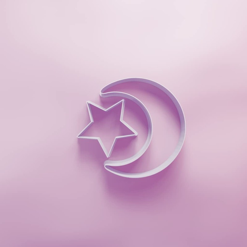 Moon and Star Cookie Cutter - 3 Sizes Ramadan Eid