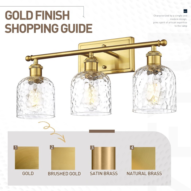 zeyu 27'' Modern Vanity Lights Over Mirror, 4-Light Brushed Gold