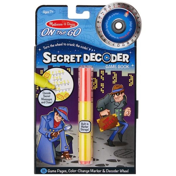 Melissa & Doug On the Go Spy Mystery Secret Decoder Book With Decoder Wheel and Magic-Reveal Pen