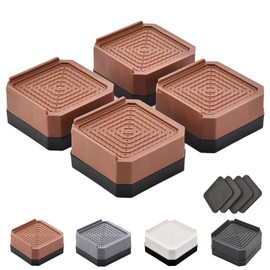 ISKALT IST001 Anti-Vibration Pads for Washing Machine & Furniture, Adjustable, Prevents Scratches on Floors, Anti-Slip, Capacity 4,400 lbs (2,000 kg), Absorbs Noise & Vibration, Set of 4, 1.6 in (4cm)