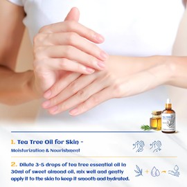 HIQILI 1 Fl Oz Tea Tree Oil, 100% Pure Natural Tea Tree Essential Oil for Skin, Hair, Toenail, Face - 30ml