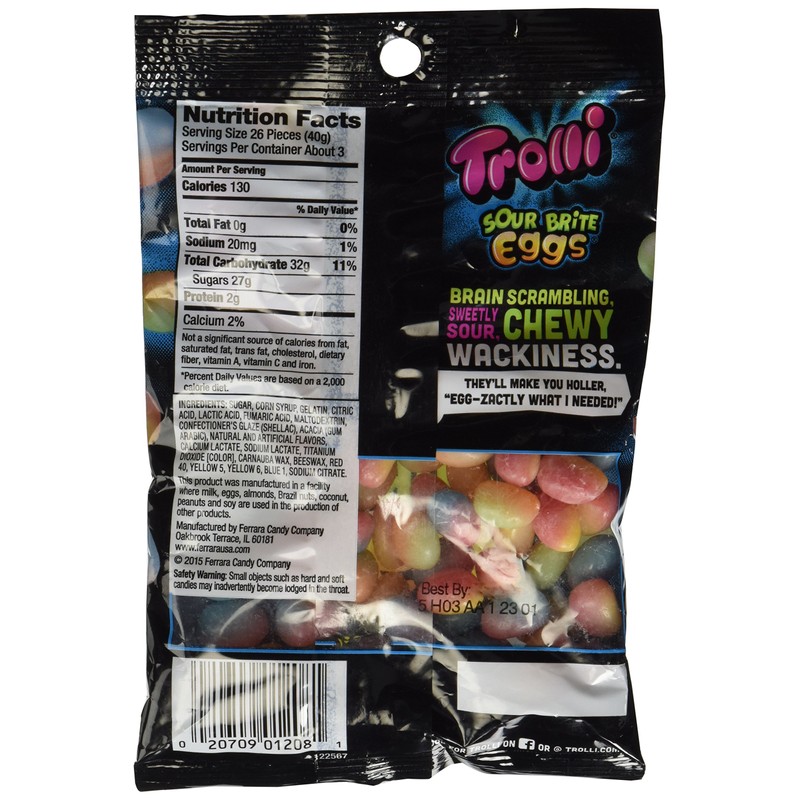 Trolli Sour Brite Crawler Eggs Gummi Candy - 4 Oz