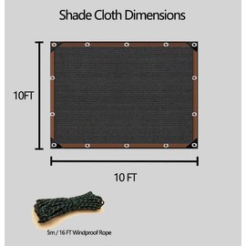 10 x 10 FT Heavy-Duty 70% Shade Cloth Tarp - Reinforced Mesh Sunblock Cover for Dog Kennels, Greenhouses & Patios, Durable UV Protection with Rustproof Grommets, Chicken Coop