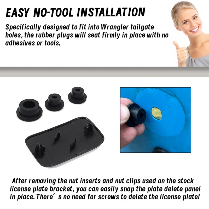 VIKOS Products (Combo Pack) 3 Pieces Wrangler Tailgate Plugs and