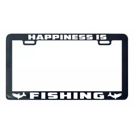 Unbranded Happiness is Fishing fish license plate frame holder