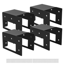 YVHFWOY Firewood Log Storage Rack Bracket 4 Pack,Fireplace Wood Storage Holder,Indoor Outdoor Adjustable Heavy Duty Powder Coated Steel Holder with Wood Screws