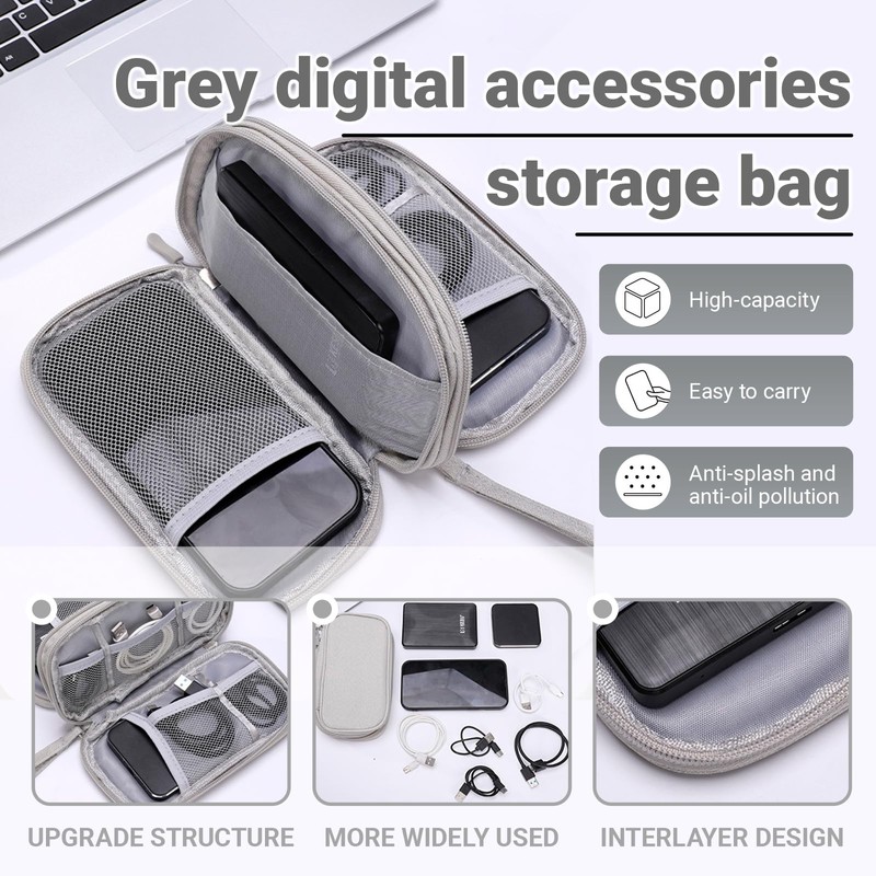Mudoulu Organizer Travel Case for Cables, Multi-Layer Mesh Design Cable