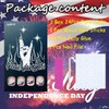 24Pcs 4th of July Nails French Tip Press on Nails