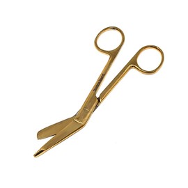 Bandage Scissors 4.5" Nurse Vet Tech Gift - Made of Stainless Steel - First Aid, Used For Cutting Gauze, Tape, Clothing Bandages, Vet Wrap Adhesive Removal (Gold)