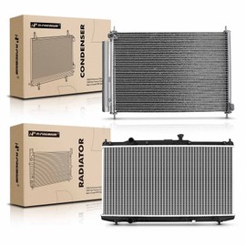 A-Premium Engine Coolant Radiator & A/C Condenser Cooling Kit Compatible with Honda Accord 2014-2015/2017 2.0L, Manual Transmission, 2-PC Set, Replace# 80110T3VA01, 190105K0A02