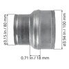 4" to 3" Inch Galvanized Steel Round Duct Reducer -