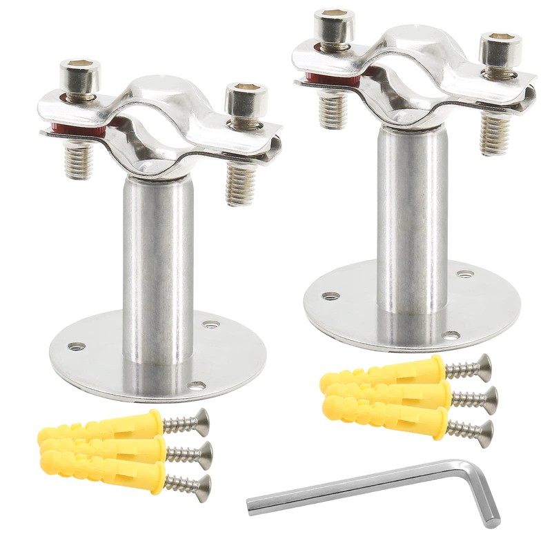 Piutouyar 2 Pcs Stainless Steel Wall Mount Ceiling Mount Pipe