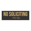 All Quality No Soliciting (Cursive) Sign (Black-Gold) - Large