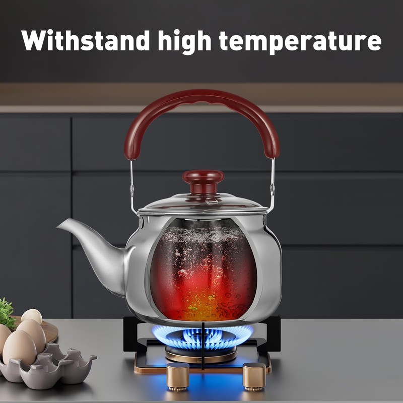 LIFKOME Traditional Stainless Steel Heavy Duty Tea Kettle With Sandwich