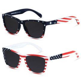 ANDWOOD American Flag Sunglasses Polarized Womens Mens Trendy Classic Retro USA America Sun glasses