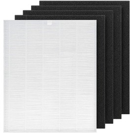 Goodsby Replacement H13 True HEPA Filter S Compatible with Winix C545 Air Purifier, Replaces Winix S Filter 1712-0096-00, 1 True HEPA Filter + 4 Activated Carbon Filters