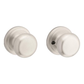 Kwikset Juno Interior Passage Door Knob, Handle For Closet and Hallway Doors, Non-Locking Doorknob in Satin Nickel, with Microban Protection