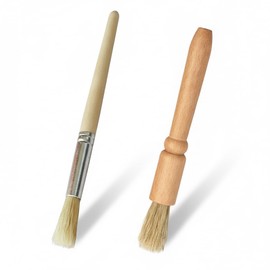 Coffee Grinder Cleaning Brush 2Pcs, Wood Handle & Natural Bristles Wood Dusting Espresso Brush Accessories for Bean Grain Coffee Tool Barista Home Kitchen