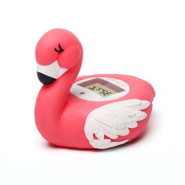 Doli Yearning Baby-Badthermometer, Sicherheit, schwimmendes Badespielzeug, Badewannenthermometer, bei Celsius und Fahrenheit Grad – Flamingo