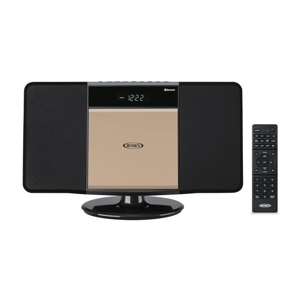 Jensen JBS-300 Champagne Gold Modern Bluetooth Stereo Music System for