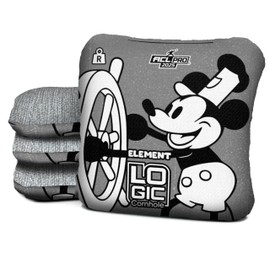 Logic Cornhole Bags - Steamboat Willie Design - ACL PRO & COMP Approved - Multiple Series - Regulation Size & Weight (Element-R - 5/7 ACL PRO)
