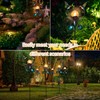 VCUTEKA Solar Lights Outdoor Metal Garden Stake Waterproof Crackle Glass