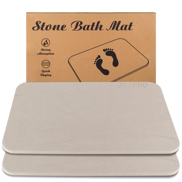 Stone Bath Mat Large, Diatomaceous Earth Shower Mat, Non-Slip Super