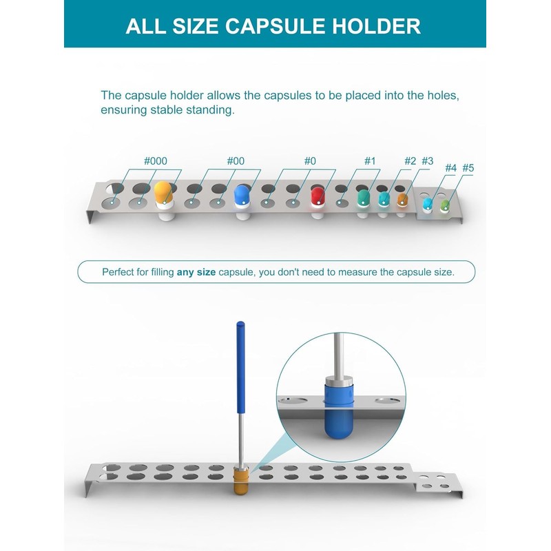 Capsule Filling Machine Kit – Pill Filler Tray Tools for