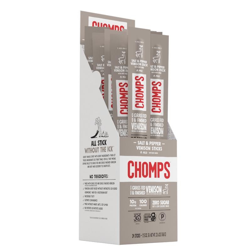 Chomps Salt & Pepper Grass-Fed and Finished Venison Stick -