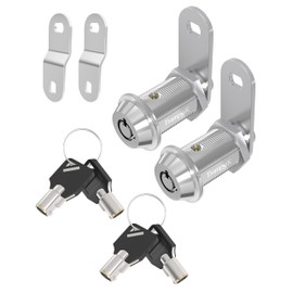 Trampgik RV Storage Locks, 1 1/8” Camper Compartment Storage Door Locks with Keys, for RV Camper Travel Trailer,Drawer Cabinet Toolcart Storage, 1 1/8 Inch 2 Locks with 4 Keyed Alike, Chrome