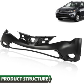 GRAND ORANGE Front Upper Bumper Cover Compatible with Toyota RAV4 2013 2014 2015 Black Bumper Cover TO1014101 521190R911 521194A904 615343615578
