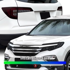 BOGAR TECH DESIGNS Full Headlight Taillight Tint Kit Compatible with Honda Pilot 2016-2022, Dark Smoke